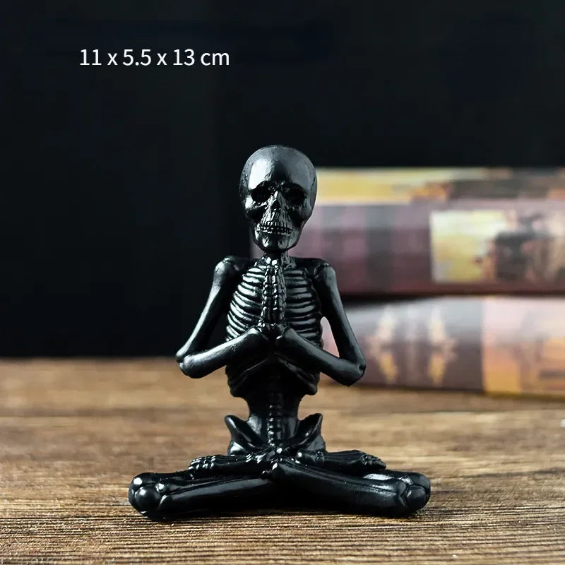 Skull Figurines Skulls Gothic Room Decor Horrible Ghost Resin Skeleton Sculptures for Interior Home Decorations Oasis Select Black C China Mainland