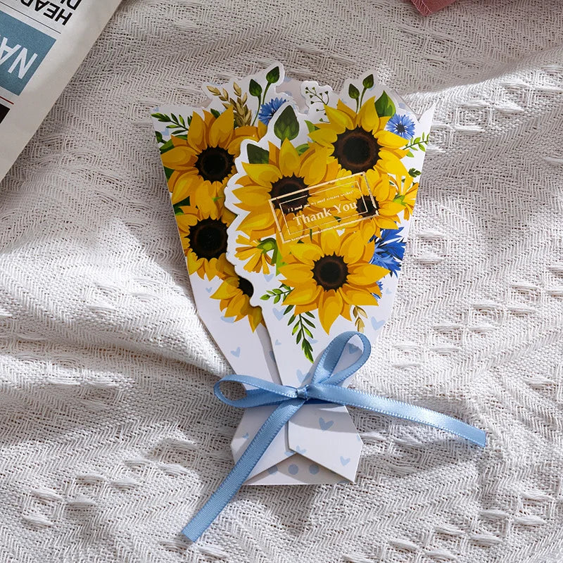 Bulk Blank Note Cards Bouquet Greeting Card Flower Modeling Birthday Gift Decoration Card Stereo Creative Easter for Daughter Oasis Select A One Size