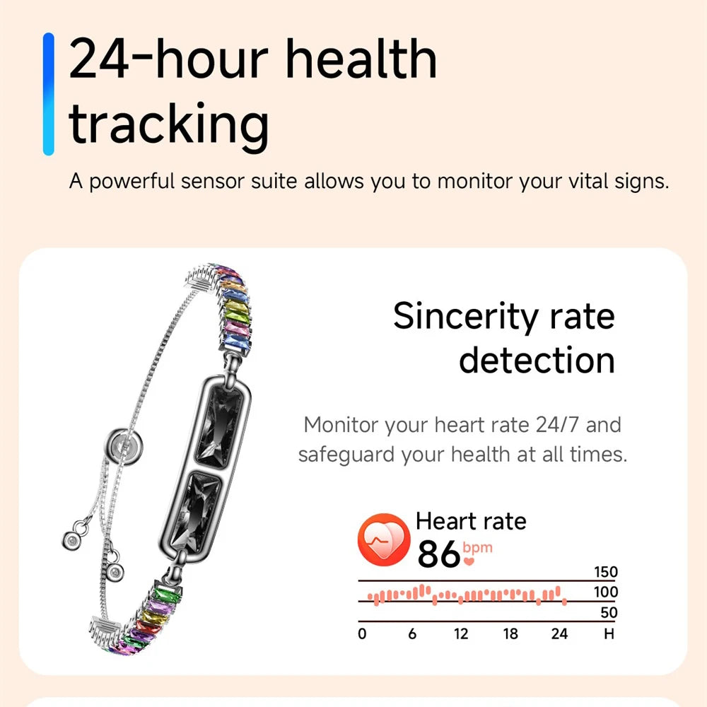 Woman Inlaid With Diamonds Smart Bracelet Sports Health Ms. Bluetooth Wristband Sleep Health Monitor Female Physiological Cycle Oasis Select