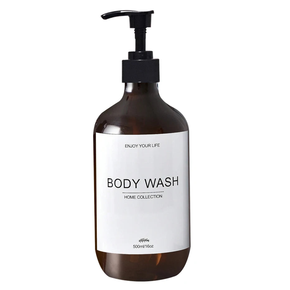 500ml Refillable Shampoo & Body Wash Pump Dispenser Bottle Soap Dispenser Bottle Oasis Select A-Amber-body 500ml