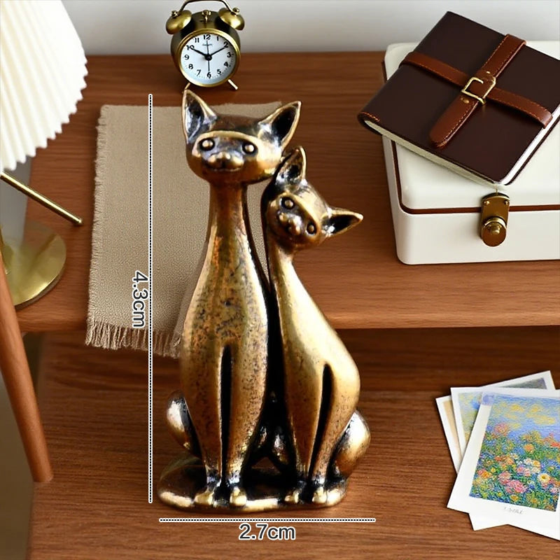 Double Cat Sculpture Ornament Crafts Anime Cat Ornament Home Desktop Living Room Office Small Ornament Crafts Oasis Select