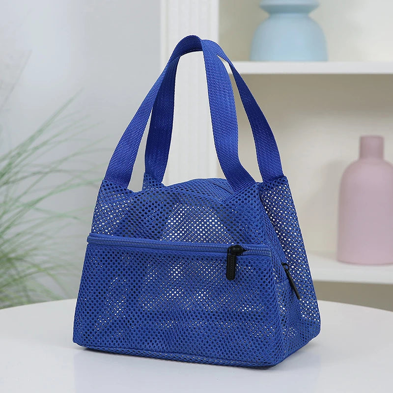Large Mesh Bag Quick Dry Tote Handbag Lightweight Storage Bag for Family Beach Trip Pool Essentials Organizer Oasis Select Blue