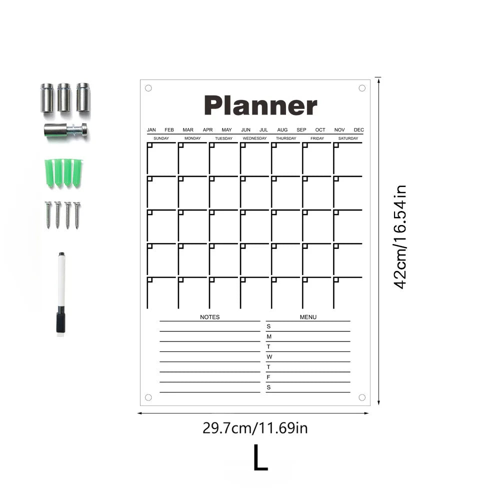 Acrylic UV printed calendar table study wall weekly plan can be erased itinerary Oasis Select TYU046-L