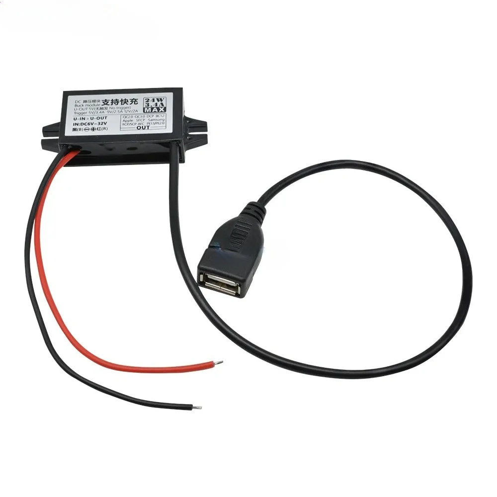 12V24V to 5V 3A Power Supply Module Male Female USB Adapter Mini USB Micro USB Adapter DC-DC Step Down Buck Converter for Car Oasis Select 24W 12V24V 5V3A