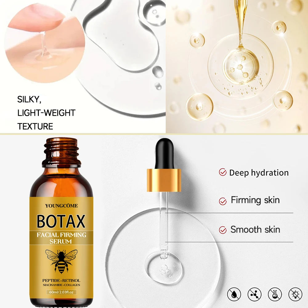 Bee Venom Facial Serum Face Essence Wrinkle Reduction Skin Tightening Natural Collagen Booster Hyaluronic Acid Essence 40/60ml Oasis Select