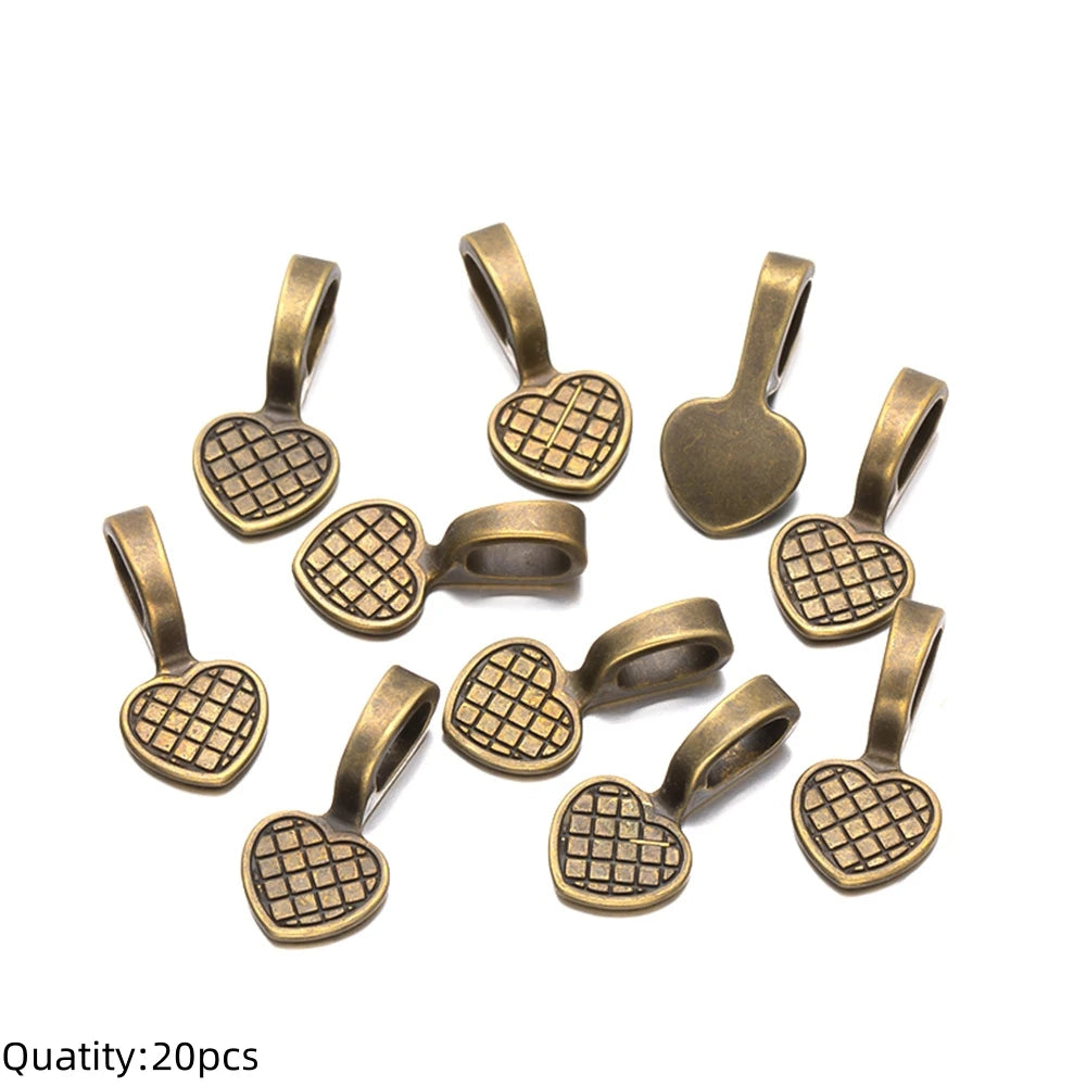 20/50pcs Spoon Glue-on Flat Pad Pendant Bail Oval Scrabble Linking Charm Bails Charm Connector Hangers for DIY Jewelry Making Oasis Select Guqing