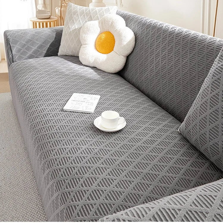 New Fleece Sofa Cover Full Package Universal Cover All-season Anti-cat Scratch and Anti-slip Sofa Protection Cover Oasis Select 4 people 235-300cm dark gray