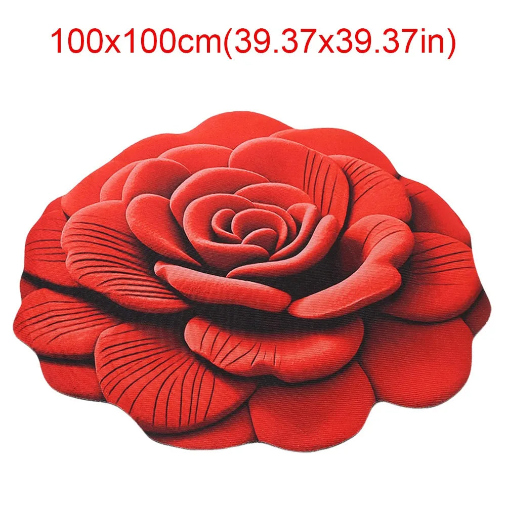 Peony Flower Shaped Non-Slip Floor Mat | Soft Absorbent Rug