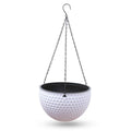 With Drainer and Hanging Chain Honeycomb Hanging Flower Pot Self-Waterin Thickened Hanging Flower Basket Sturdy Hydroponic Oasis Select White-M-