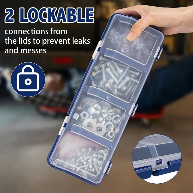 Plastic Tools Storage Box Bevel Connection with Cover Parts Screw Hardware Toolbox Jewelry Storage Case Components Sorting Tool Oasis Select
