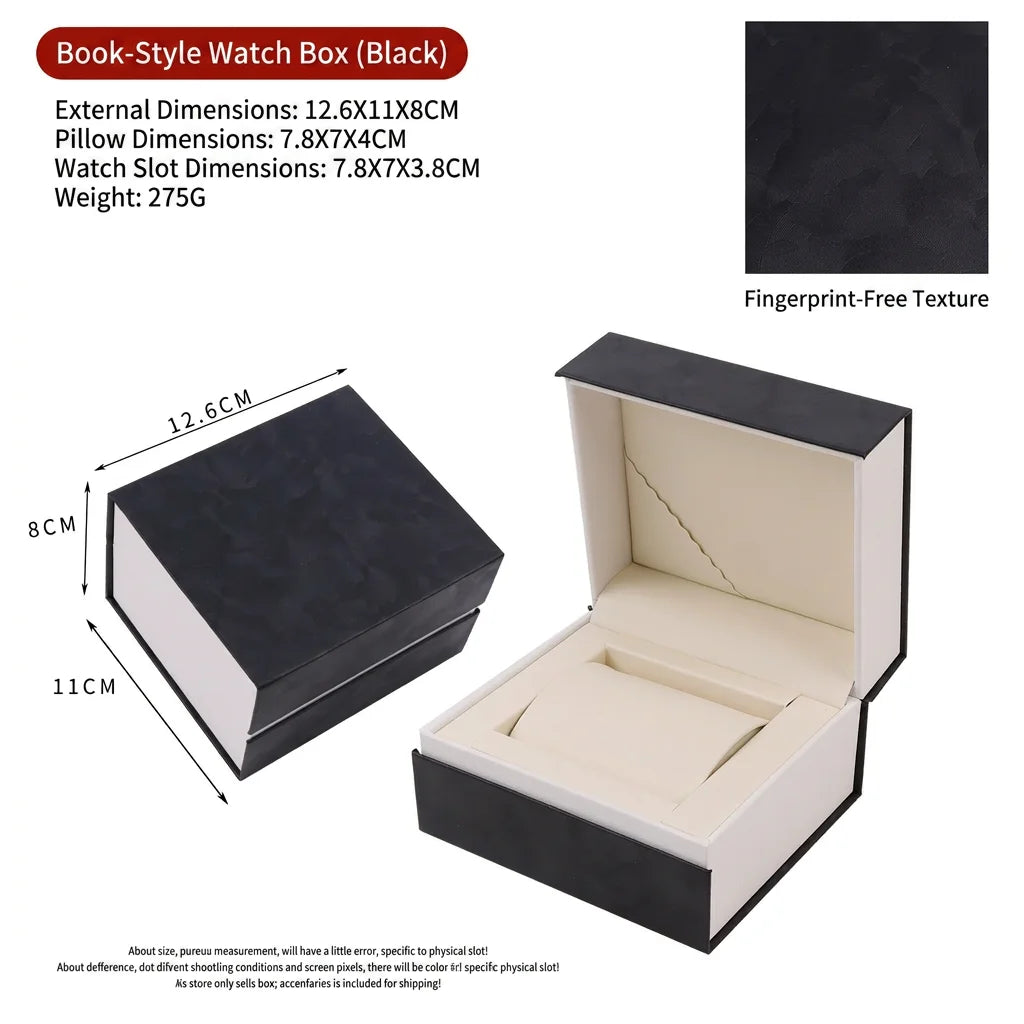 PU Leather Watch & Jewelry Organizer Box | Multi-Compartment