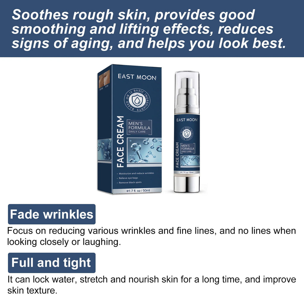 6 IN1 Men's Face Moisturizer Cream Hydrating Skin Lighten Dark Circles Anti-Puffiness Fade Fine Lines Brightening Facial Cream Oasis Select