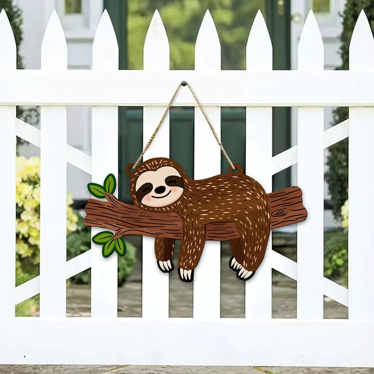 Cute Sloth Wooden Welcome Sign – Hanging Door & Wall Plaque