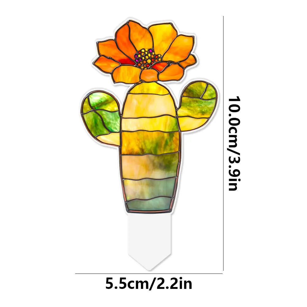 Suncatcher Stained Agave Simulation Plant Sun Catcher Home Handmade Crafts for Garden Yard Outdoor Indoor Table Desk Decorations Oasis Select TYU653