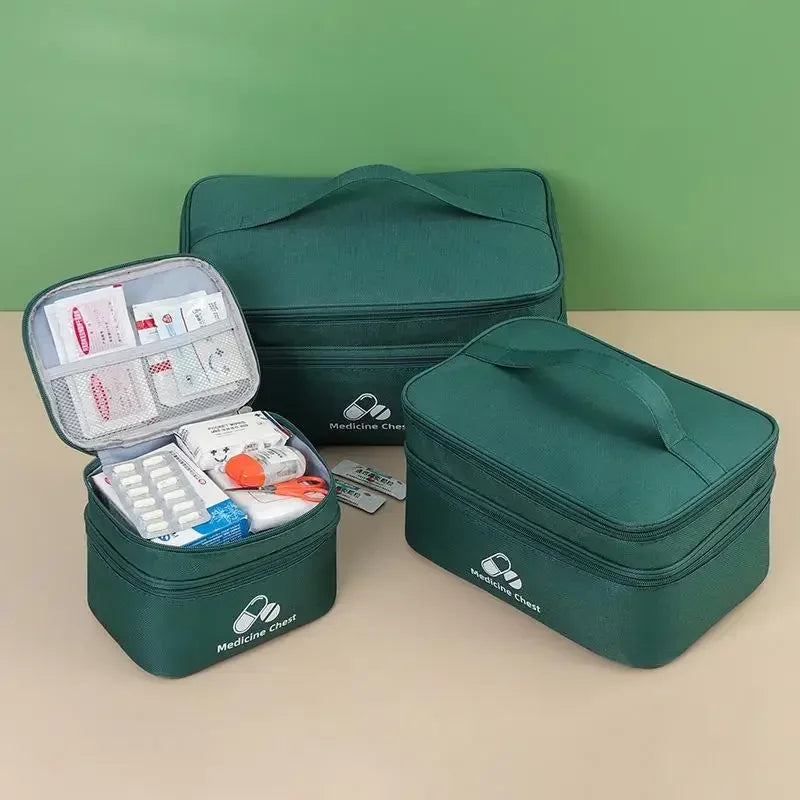 Home Travel First Aid Kit Double Layer Classification Storage Drug Sorting Bag Oxford Cloth Epidemic Prevention Pouch Oasis Select