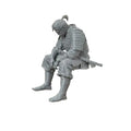 Japanese Samurai Figurine Miniature Ornaments Decor Sitting Warrior Figurine for Desks Bookshelves DIY Painting Zen Bushido Gift Oasis Select samurai Gray 10x7.4x6.8cm