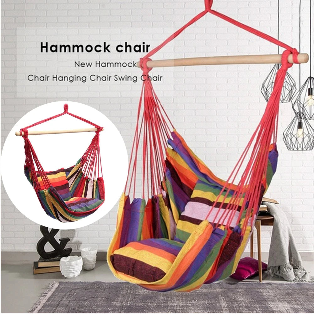 Outdoor Indoor Camping Rope Bed Home Garden Hanging Chair Fabric 120KG Hanging Hammock Hammock Chair Hammock Swings Swing Seat Oasis Select