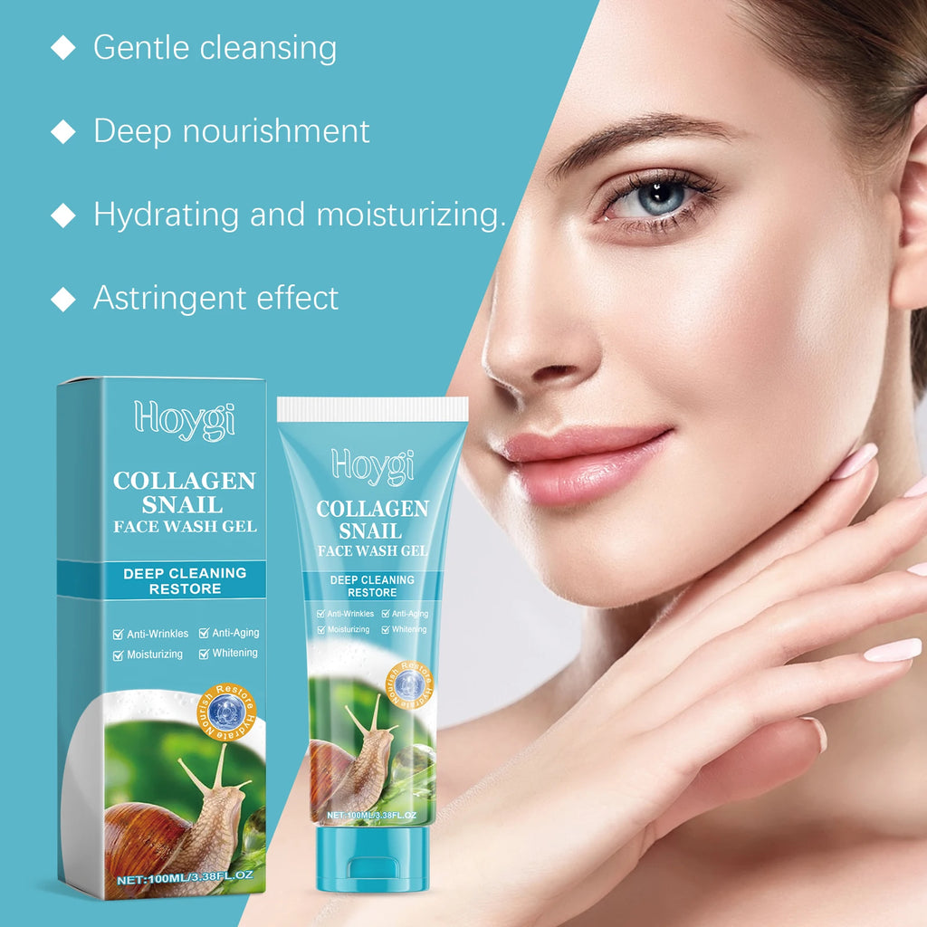 Hoygi Collagen Snail Cleansing Gel – Pore Minimizing Cleanser Facial Cleansing Gel Oasis Select