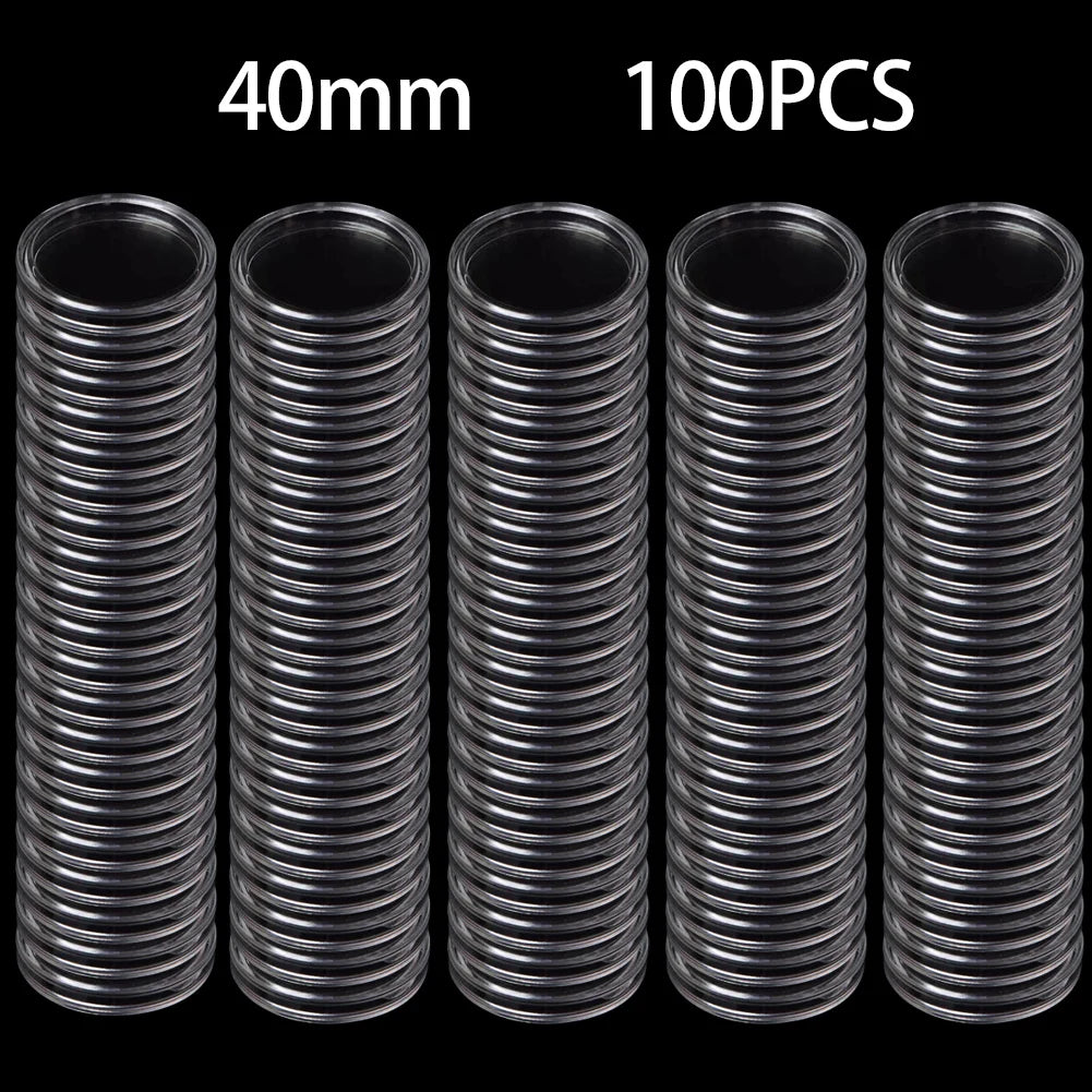 100PCS Coin Capsules Storage Holder Clear Plastic Case with 40mm Inner Diameter for Coin Collection Protection Oasis Select China Mainland