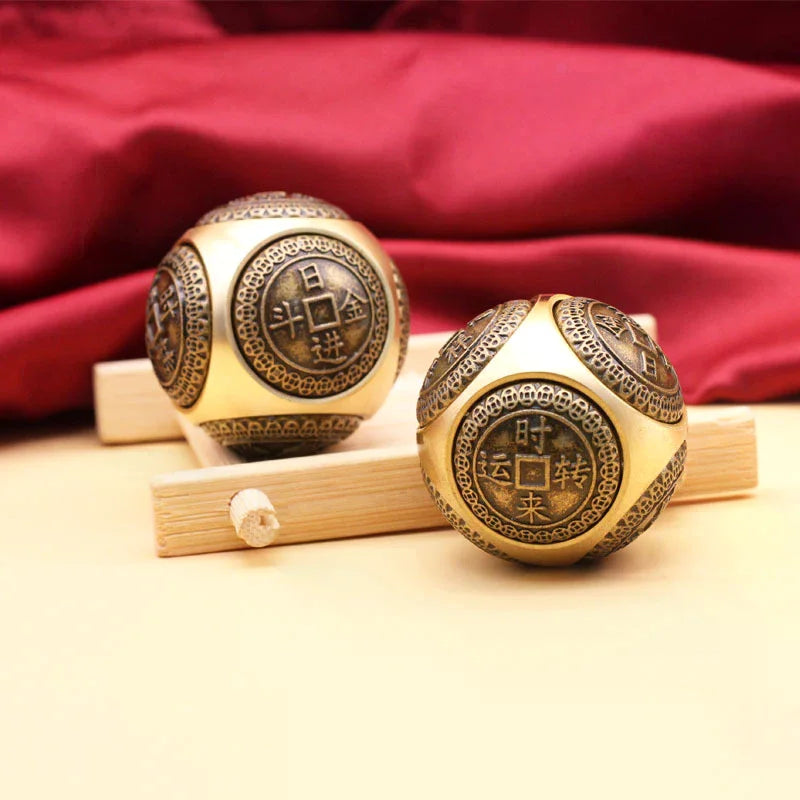 Six-faced Four Blessing Luck Money Fidget Spinner Stress Relief Cube Decompression Cube Adult Antistress Fidget Toys Oasis Select