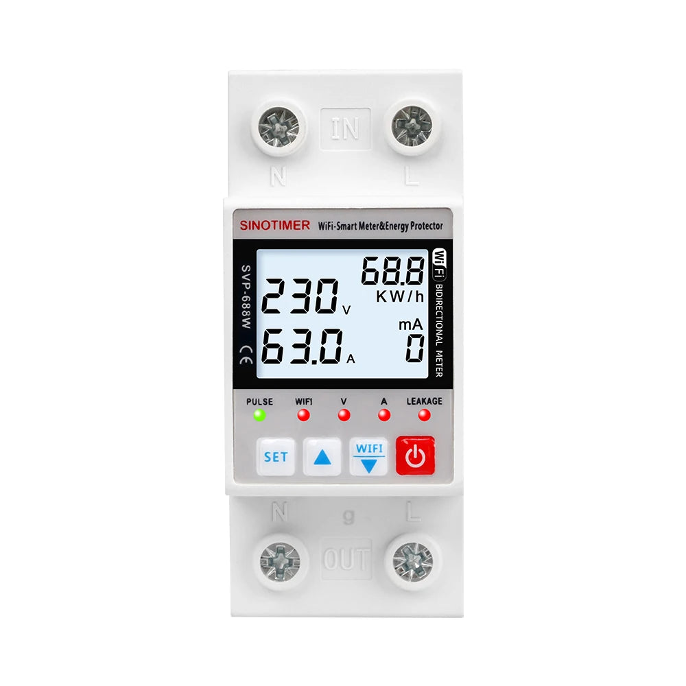 WiFi Remote Over Under Voltage Protector Current Limit Leakage Overheat Protection Solar Bidirectional PV Meter Circuit Breakers Oasis Select