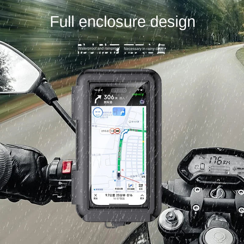 Motorcycle Phone Holder Support Moto Bicycle Waterproof Case Handlebar Stand Case Mount Waterproof Scooter Motorbike Phone Bag Oasis Select