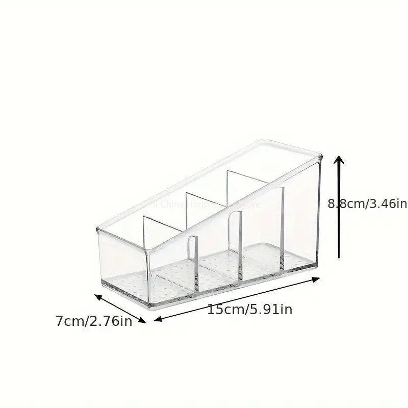 Romote Control Holder with 4 Compartments Clear Romote Holder Home Decor Kitchen Acccessories Make Up Orangizer Oasis Select