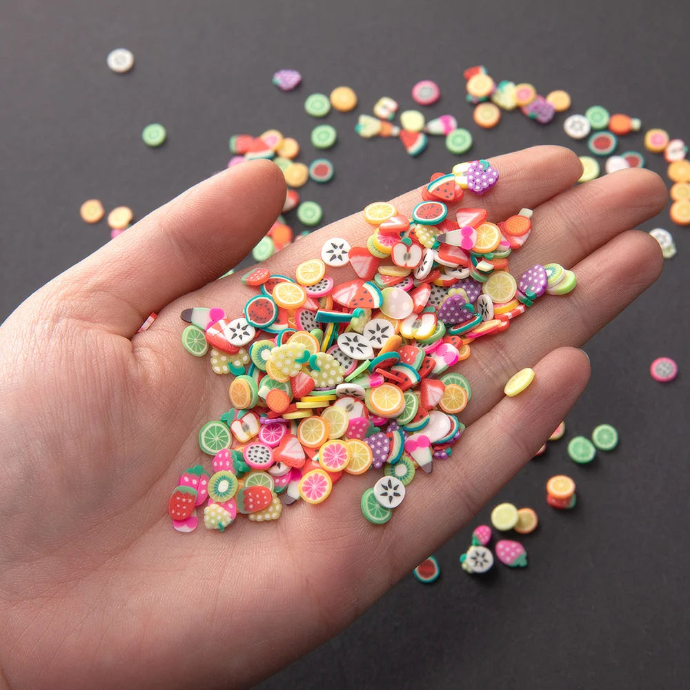 1000Pcs Polymer Clay Fruit Slices Charms For DIY Kawaii Epoxy Resin Silicone Molds Jewelry Nail Art Decor Material Accessories Oasis Select