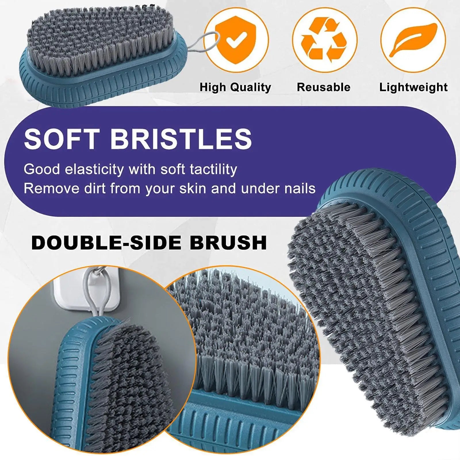 Nail Brush for Cleaning Fingernails, Heavy Duty Finger Nail Scrub Brush Hand Scrub Brush Narrow Bristles for Fingernails & Toes Oasis Select
