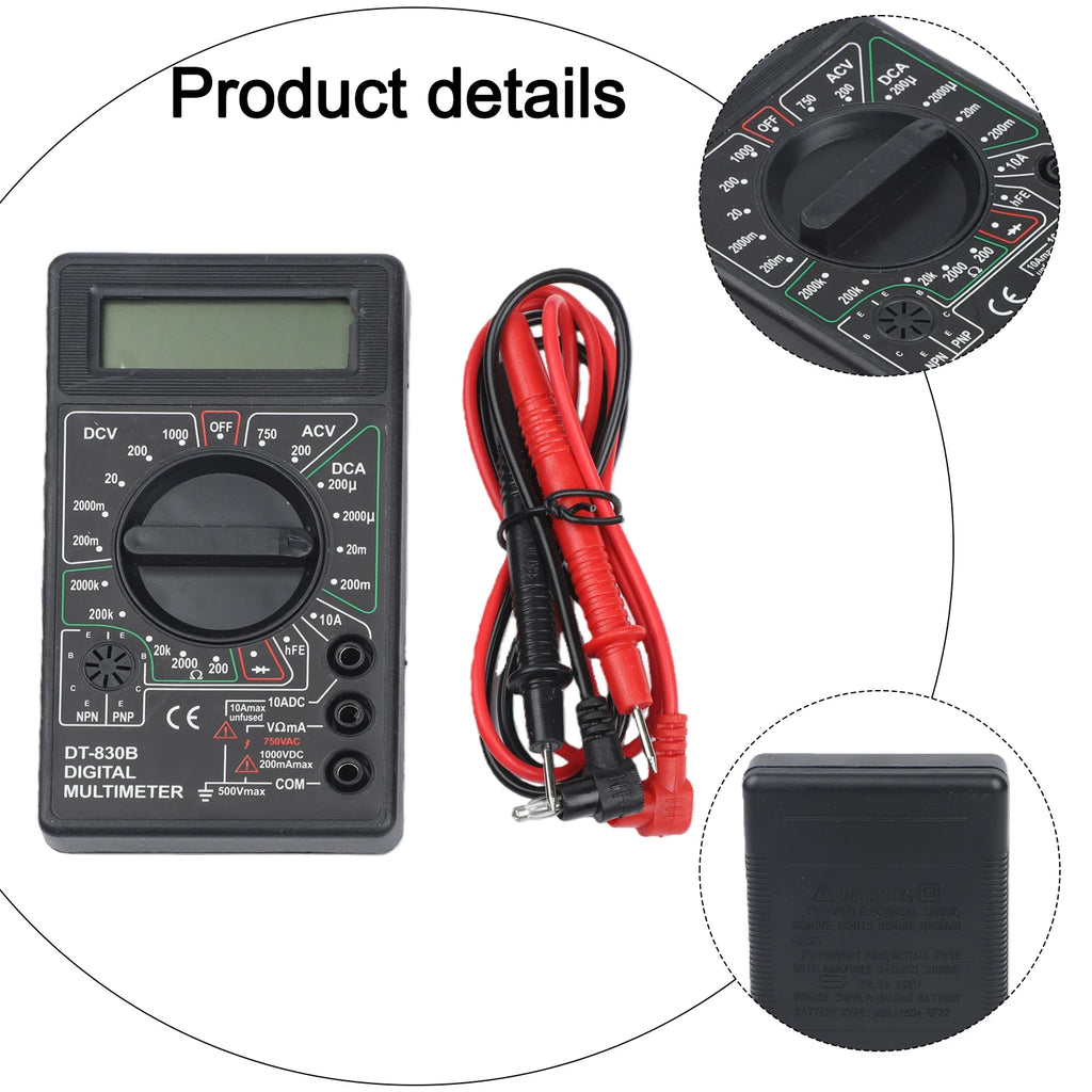 DT830B AC/DC Digital Multimeter Electrical Voltmeter And Ammeter Multimeter Electrical Tester Circuit Tester Detector Tool Oasis Select
