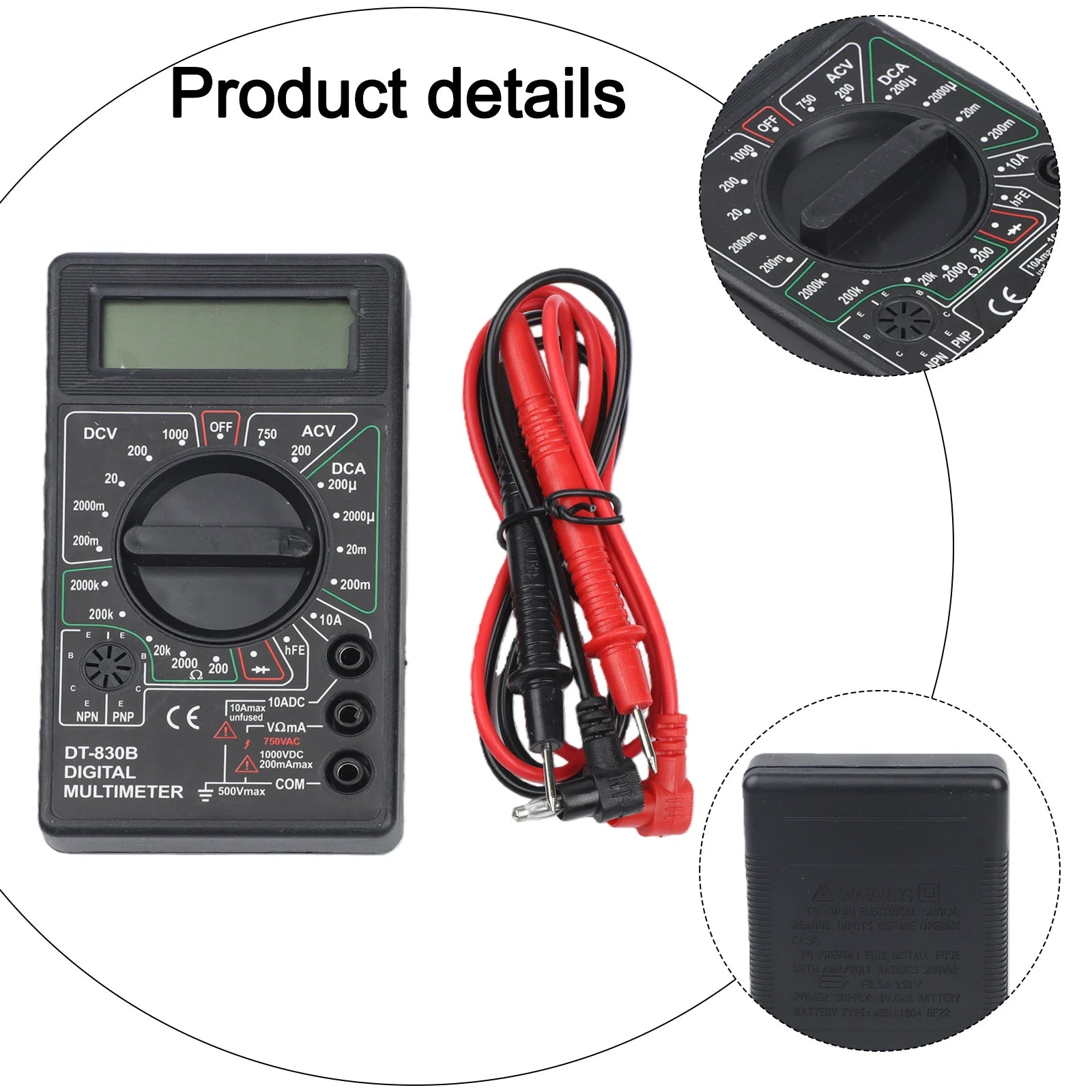 DT830B Digital Multimeter – Voltmeter, Ammeter & Tester Digital Multimeter Oasis Select