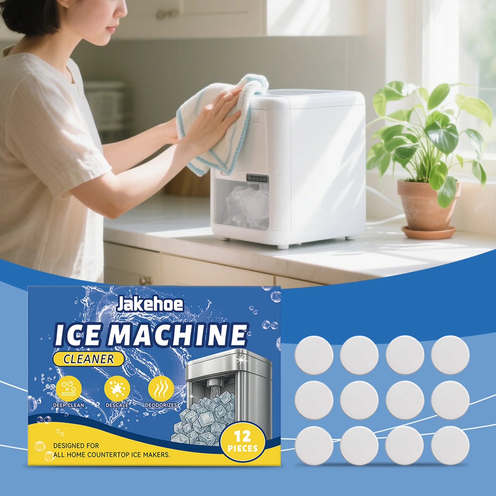Ice Maker Cleaning Tablets | Descaler & Deodorizer 12 Pack