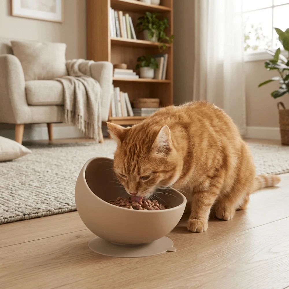 Elevated Slow Feeder Pet Bowl | Non-Slip Silicone Suction Cup