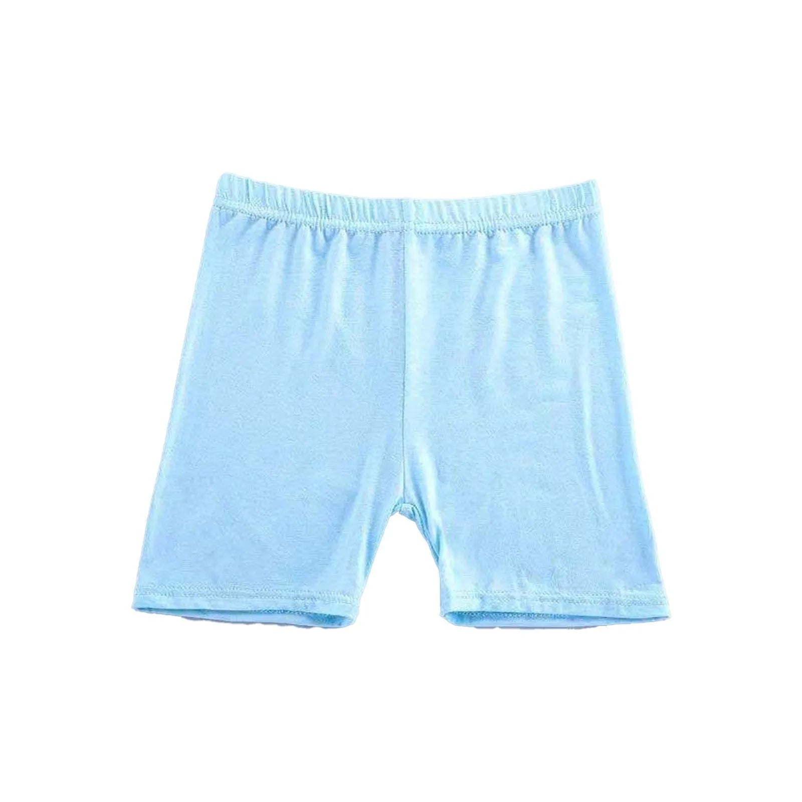 Girls Summer Safety Leggings Cycling Pants Children Anti-emptied Stretch Solid Color Mid-rise Yoga Dancing Shorts 1PC Oasis Select Light Blue 110