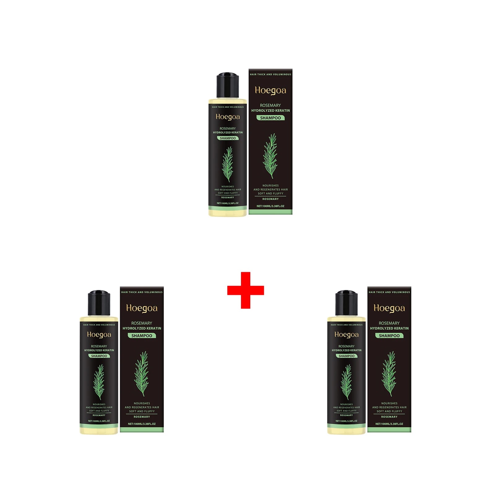 Rosemary Shampoo Soothing Scalp Anti Dandruff Oil Control Hair Regrowth Repair Frizzy Damaged Split Ends Hair Cleaning Shampoo Oasis Select 3pcs