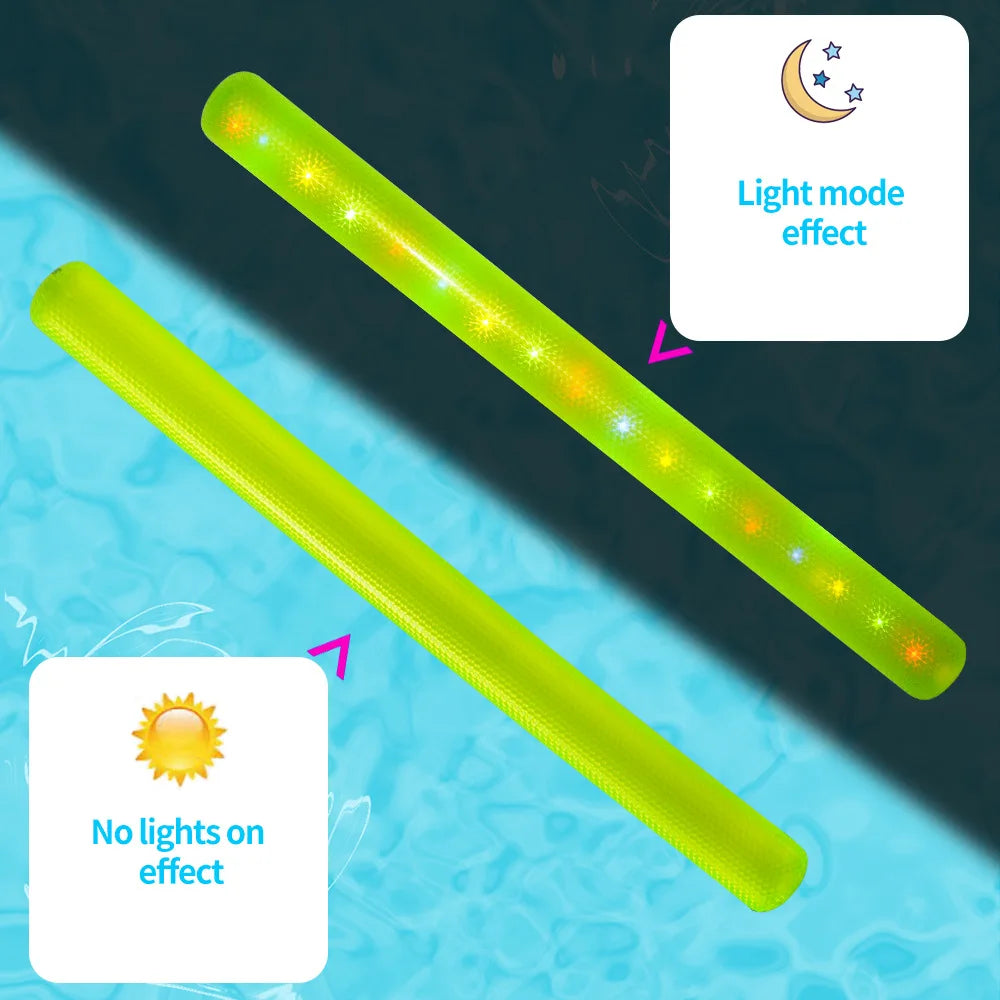 1-3PCS Inflatable Swim Stick Floating Pool Noodle with LED for Kids Adults Swimming Training Water Play Beach Party Supplies Oasis Select