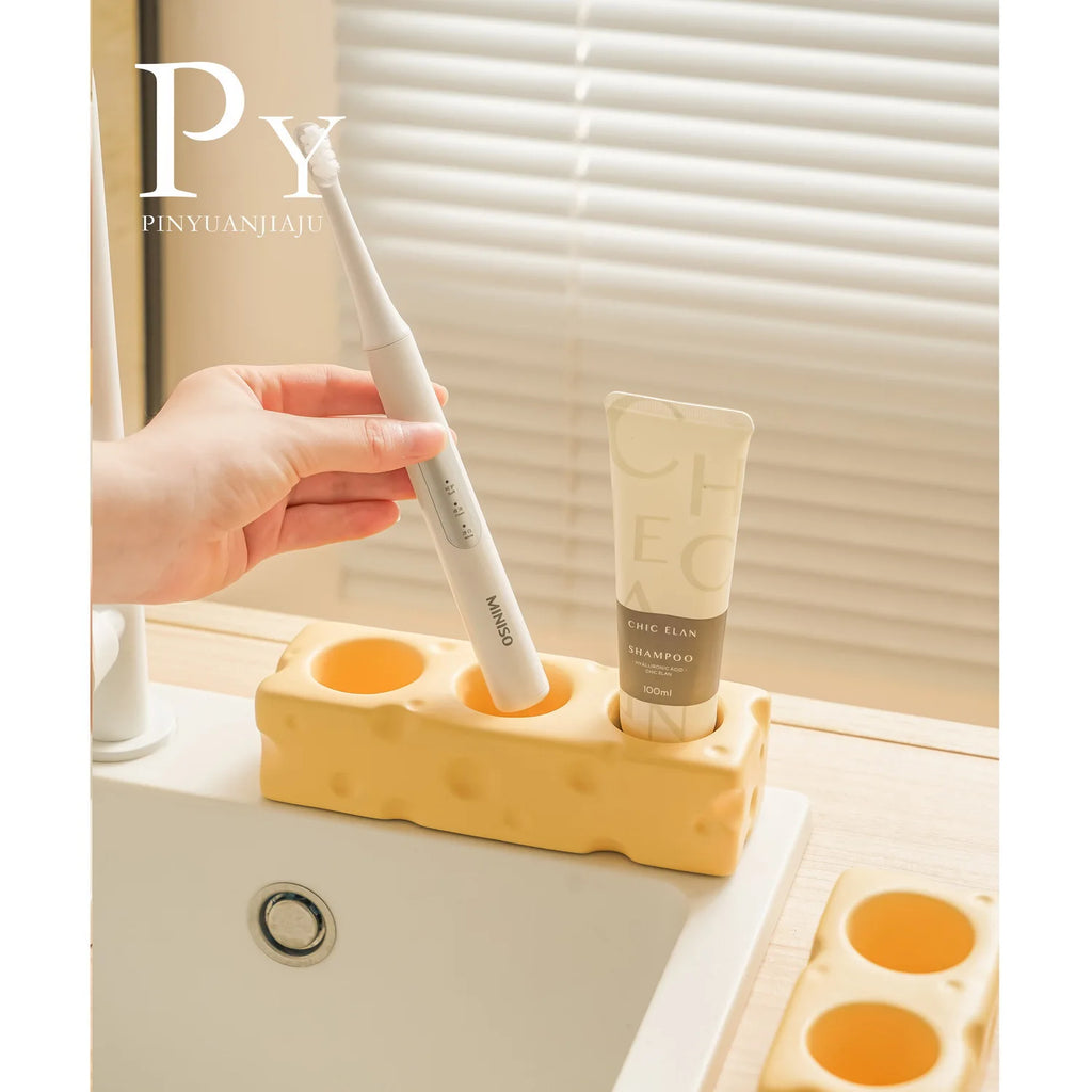 Ceramic Cheese Soap Box Draining Creative Home Daily Toilet Bathroom Washstand Light Luxury High-grade Soap Box Oasis Select