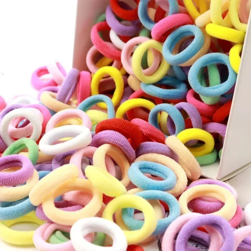 200PCS Women Girls Colorful Nylon Elastic Hair Bands Ponytail Hold Small Hair Tie Rubber Bands Scrunchie Hair Accessories Oasis Select