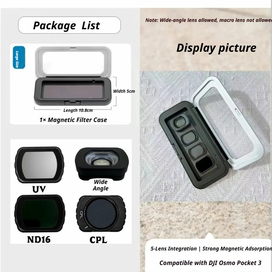 DJI Osmo Pocket 3 & 4 Filter Set – CPL ND Black Mist Wide