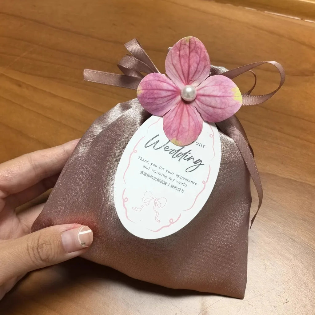 Velvet Drawstring Gift Bag with Bow | Wedding & Party Favor Pouch