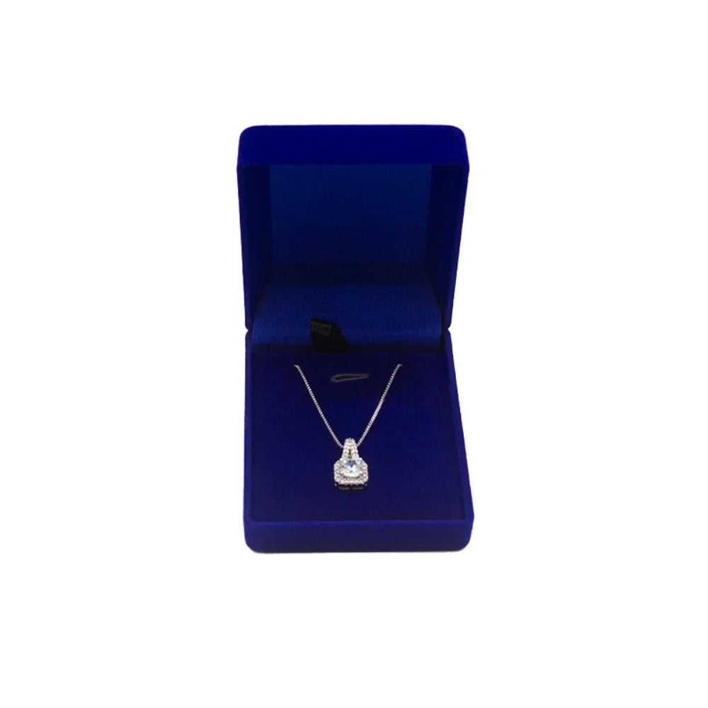 Square Velvet Necklace Box – Pendant Gift & Display Case