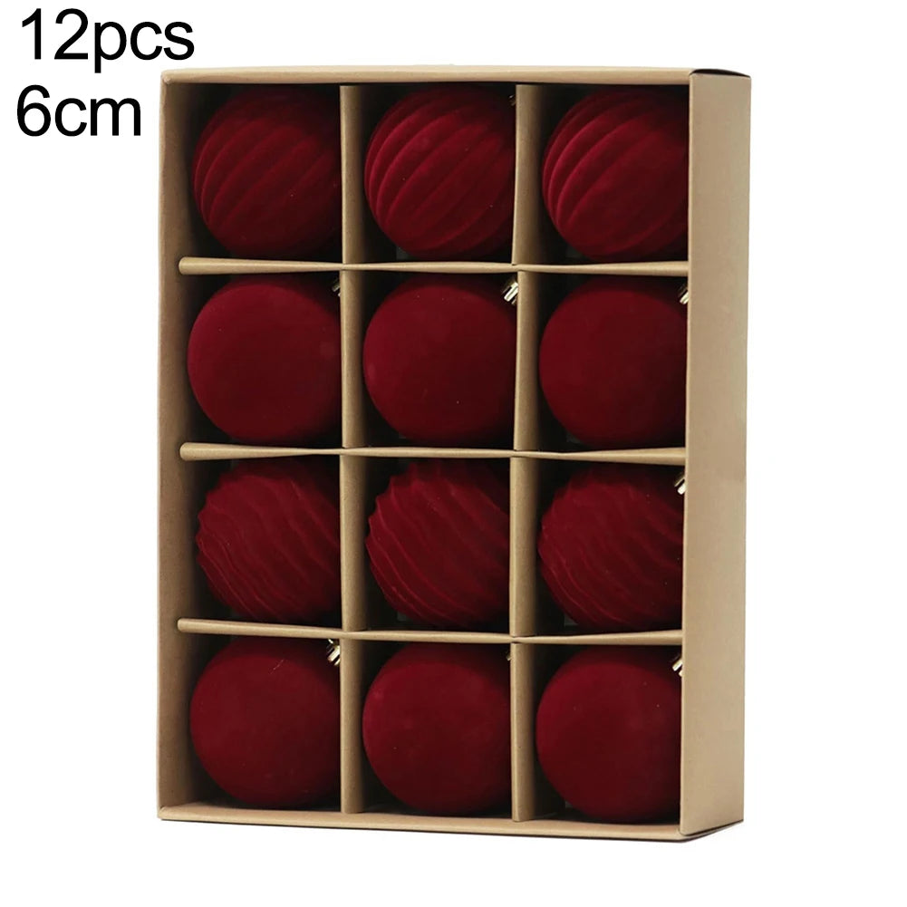 Festive Decor Christmas Ball Set 6cm Diameter 8cm Diameter Creative Arrangement Home Decoration Lightweight Design Oasis Select Wine red 6cm China Mainland
