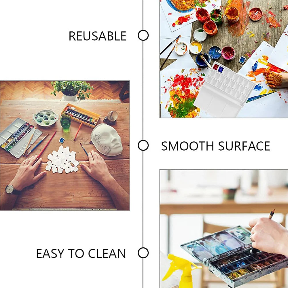 50/100pcs Plastic 0.5ml Empty Watercolor Paint Pans for Acrylic, Oil, Watercolor, Gouache Paints Oasis Select