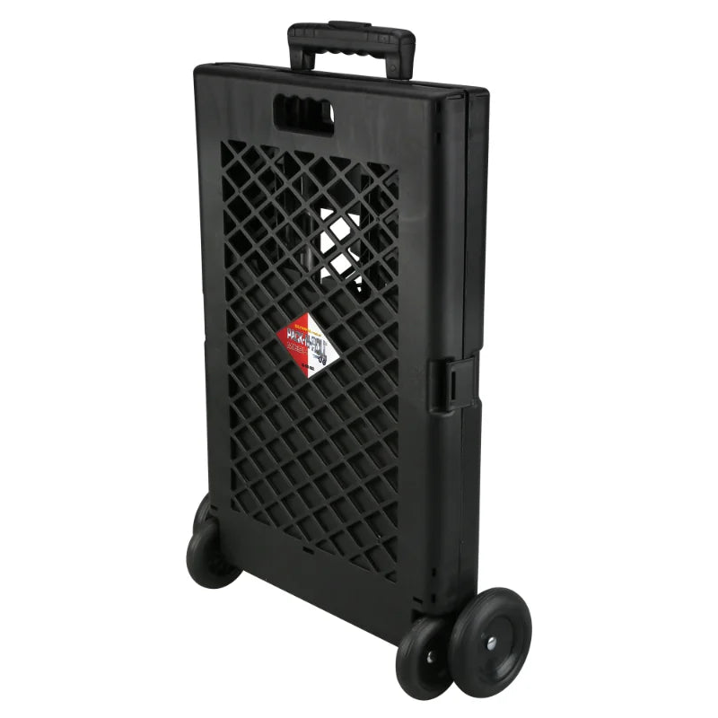 Grid trolley large-capacity plastic folding shopping cart four-wheel plastic folding luggage cart shopping trolley Oasis Select