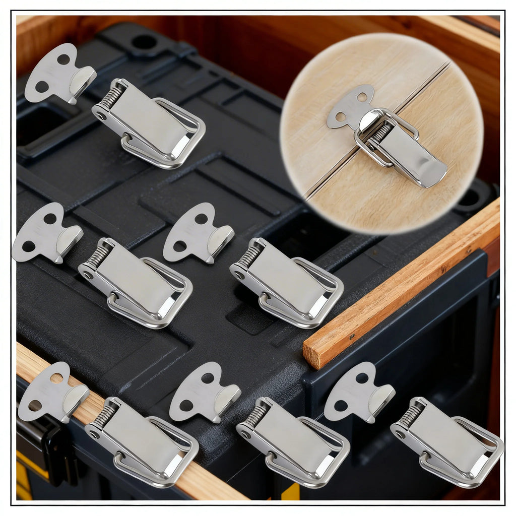 6-Pack Spring-Loaded Toggle Latch – Cabinet Box Lock Nickel