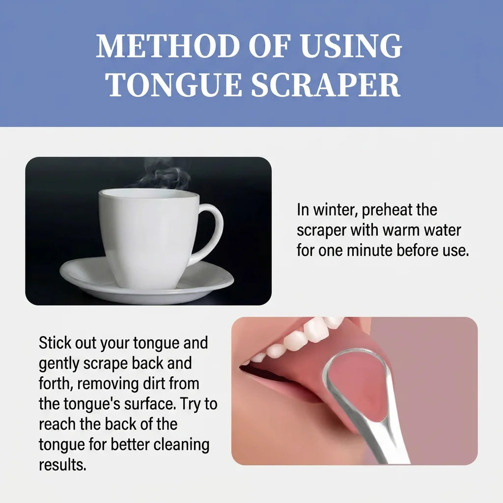 Stainless Steel Tongue Cleaner – Double Scraper, Fresh Breath
