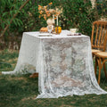 Retro Lace Tablecloth Rectangular Small Fresh Romantic Floral Pattern Table Cover for Outdoor Dining Decoration Tablecloth Oasis Select 150x150CM New lace flower