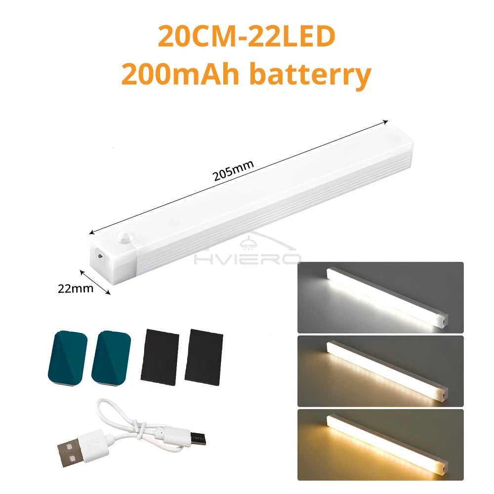 Rechargeable PIR Motion LED Night Light Bar 10–50cm | 3 Colors