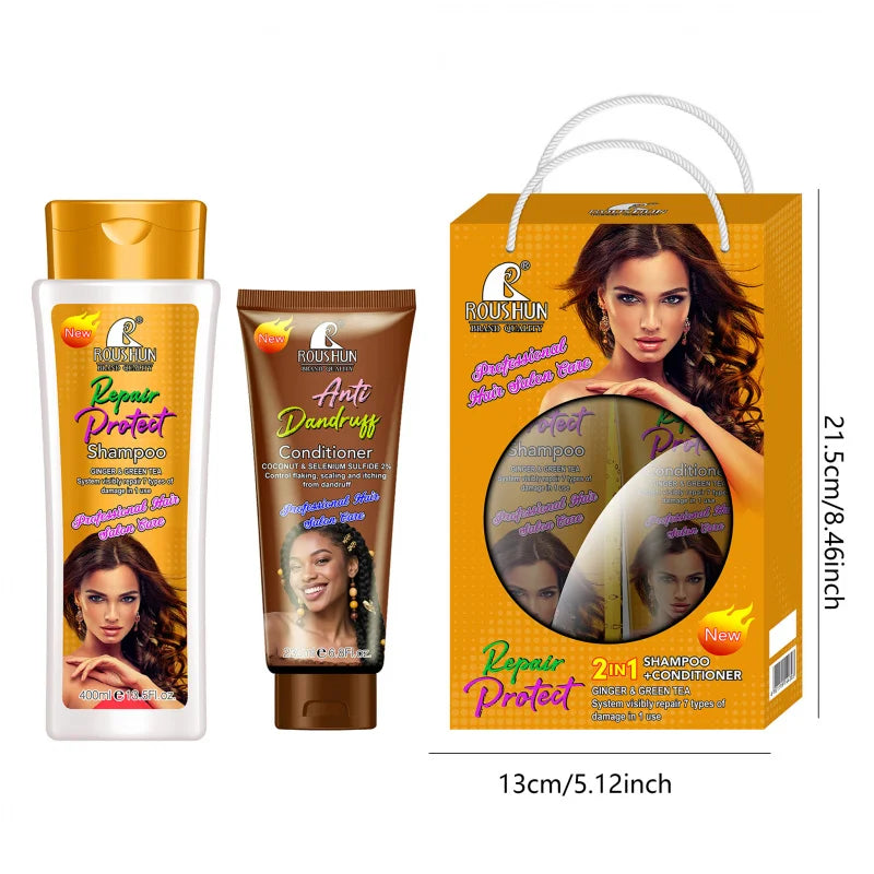 ROUSHUN Ginger Shampoo & Coconut Conditioner Set | Unisex