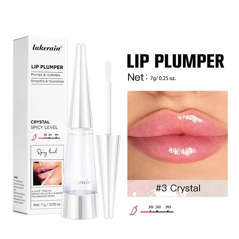 Lip Plumper Korean Cosmetics Moisturizing Transparent Gloss Fragrance Free Plumping Care 0.15oz Stocking Stuffer Oasis Select 1pc Crystal3